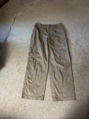 Oilily wide Leg Khaki Cotton Pants -  Pockets in front and back. Size 38